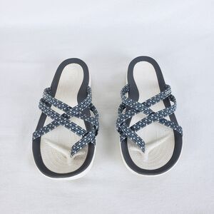Crocs Swiftwater Braided Sandals Womens 8 Gray Travel Vacation Summer
